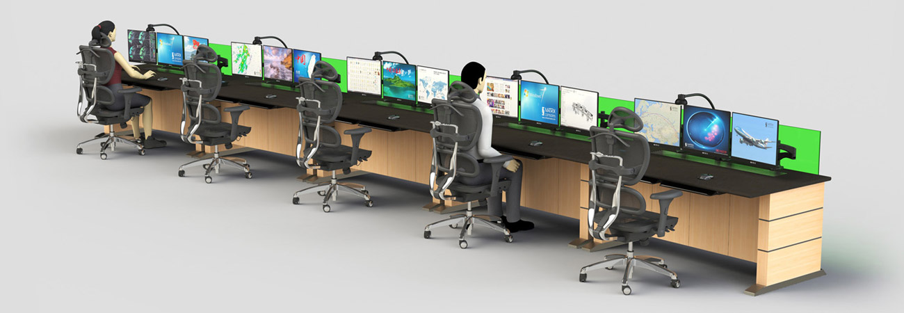 安防監(jiān)控中心調度臺造型圖片