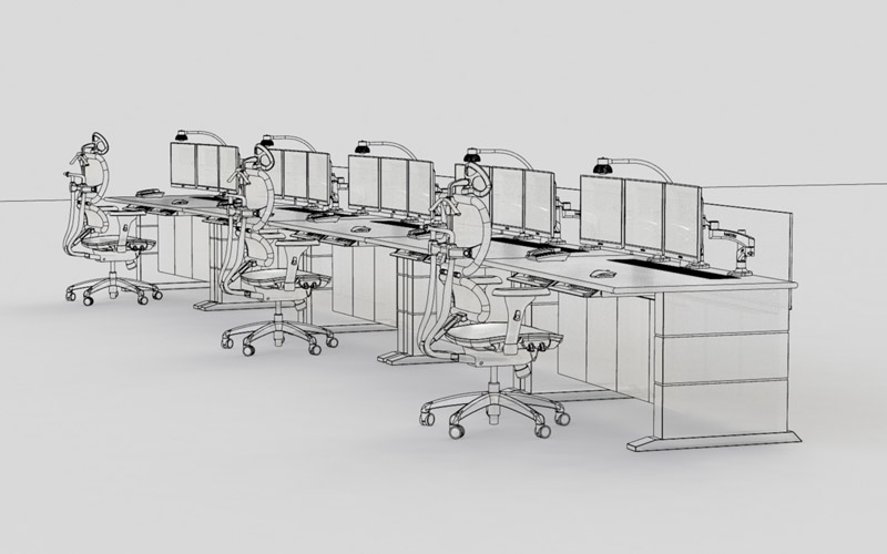 安防監(jiān)控中心調度臺結構圖