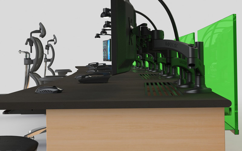 安防監(jiān)控中心調度臺裝飾背板展示圖