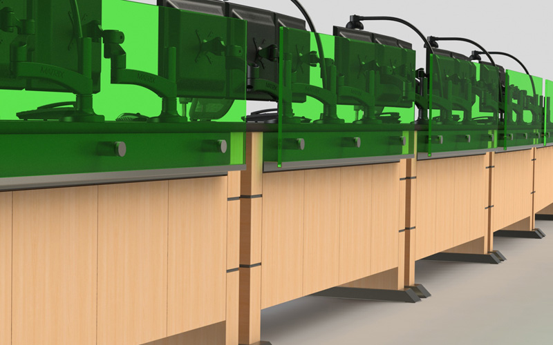 安防監(jiān)控中心調度臺前后門板效果圖